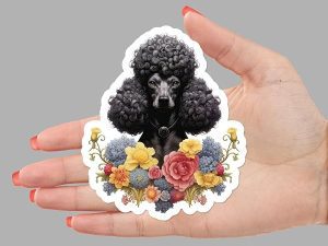 Black Poodle Dog Sticker