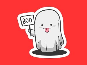 Boo Cute Ghost Sticker