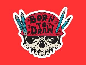 Born To Draw Sticker