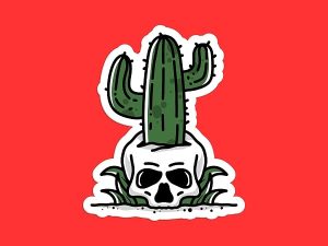 Cactus Skull Sticker