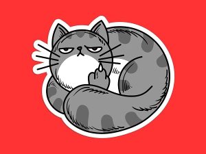 Cat Middle Finger Sticker