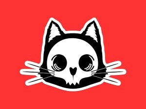 Cat Skull Sticker