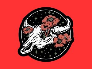 Cow Skull Sticker
