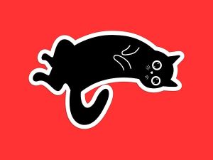 Cute Black Cat Sticker