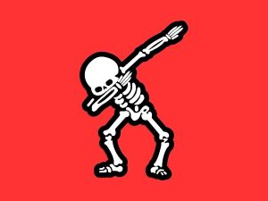 Dabbing Skeleton Sticker