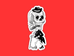 Dapper Skeleton Sticker