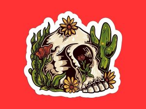 Desert Skull Sticker