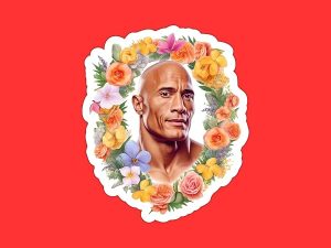 Dwayne Johnson Sticker, 6"