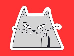 Flip Off Cat Sticker