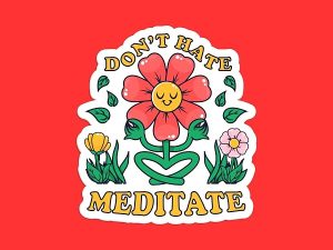 Flower Peace Meditation Sticker