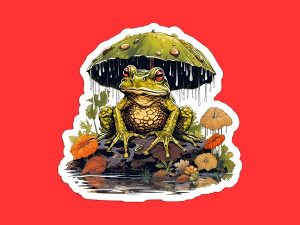 Frog Mushroom Sticker