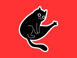 Funny Black Cat Sticker