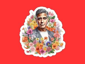 George Clooney Sticker