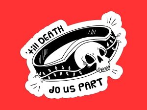 Goth Skull Ring Sticker