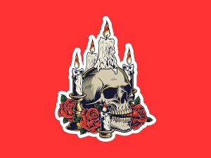 Gothic Skull Sticker