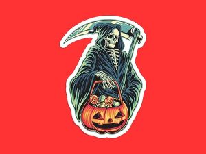 Halloween Grim Reaper Sticker