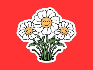 Happy Flower Sticker