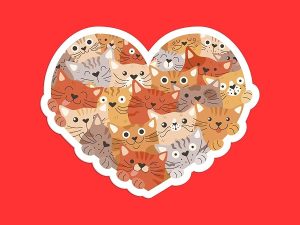 Heart Cats Sticker
