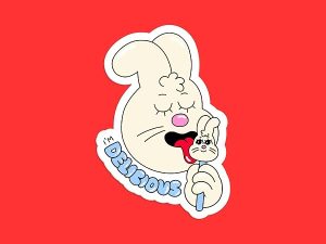 I'm Delicious Bunny Sticker