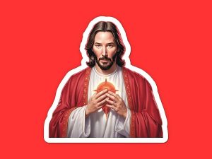Keanu Reeves Jesus Sticker