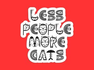 Less People More Cats Sticker