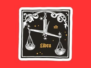 Libra Zodiac Sign Sticker