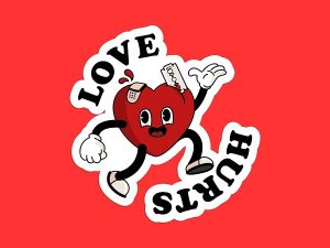 Love Hurts Sticker