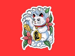 Lucky Cat Sticker