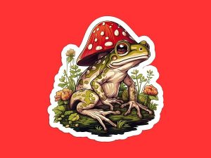 Mushroom Frog Sticker