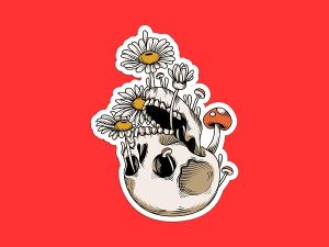 Mushroom Skull Sticker