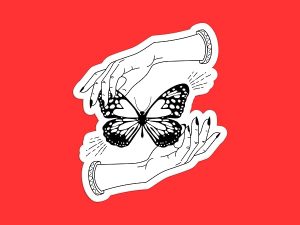 Mystical Goth Butterfly Sticker