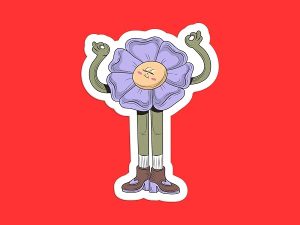 Namaste Flower Sticker