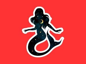 Night Sky Mermaid Sticker