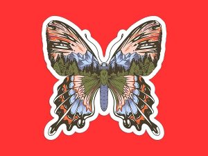 Outdoors Butterfly sticker