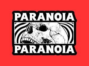 Paranoia Skull Sticker