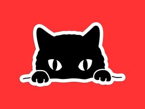 Peeking Cat Sticker