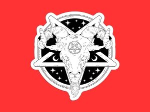 Pentagram Goat Sticker