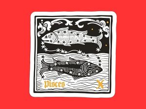 Pisces Zodiac Sign Sticker