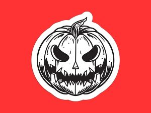 Pumpkin Jack O Lantern Sticker
