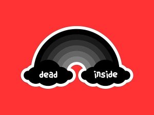 Rainbow Dead Inside Sticker