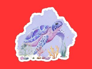 Sea Turtle Watercolor Sticker