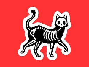 Skeleton Cat Sticker