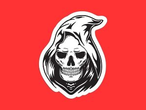 Skeleton Grim Reaper Sticker