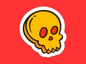 Skeleton Skull Sticker
