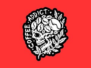 Skull Coffee Sticker, 9"