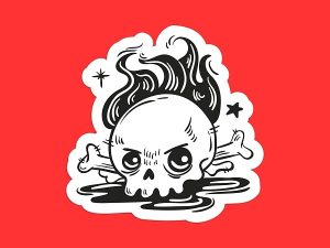 Skull Crossbones Sticker