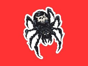 Skull Spider Sticker