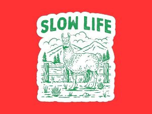 Slow Life Alpaca Sticker