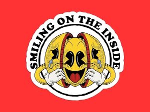 Smiling On The Inside Sticker