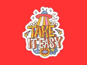 Take It Easy UFO Sticker